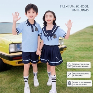 Uniforme <span class=keywords><strong>de</strong></span> Marinero <span class=keywords><strong>para</strong></span> Graduación <span class=keywords><strong>de</strong></span> Jardín <span class=keywords><strong>de</strong></span> Infancia y Primaria, 95% Algodón, Estilo Preppy, Traje Escolar <span class=keywords><strong>de</strong></span> Verano con Emblema Personalizado <span class=keywords><strong>para</strong></span> Niños - Product Image 1