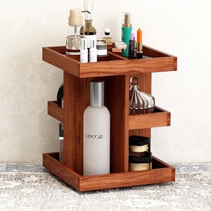 Cosmetic Storage <b>Box</b> Solid Wood 4 In 1 <b>Makeup</b> Organizer Jewelry Skincare Holder Desktop Rack - Product Image 3