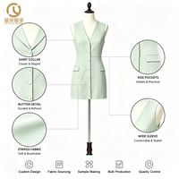 Robe d'été sans manches pour femme, coupe mini, col en V profond, boutonnée sur le devant, avec poches à rabat, style streetwear, fabrication en petites séries sur mesure