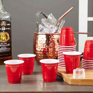 Bicchieri di Plastica Rossa da 2 oz, Usa e Getta, Ecologici, Riciclabili, Senza BPA, per Beer <span class=keywords><strong>Pong</strong></span> e Shot, Ideali per Matrimoni, Feste e Bar - Product Image 1