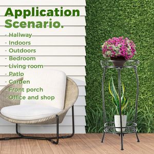 Soporte <span class=keywords><strong>para</strong></span> Plantas de Interior y Exterior de 2 Niveles, 27 Pulgadas de Alto, Soporte Metálico <span class=keywords><strong>para</strong></span> <span class=keywords><strong>Macetas</strong></span>, Estante <span class=keywords><strong>para</strong></span> <span class=keywords><strong>Macetas</strong></span>, Estante <span class=keywords><strong>para</strong></span> Plantas Resistente - Product Image 5
