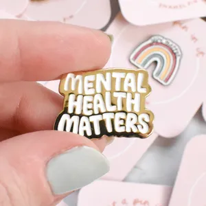 Mental Health Matters Niedliche Emaille Pin Anstecknadel für Frauen Rucksack Lan yards