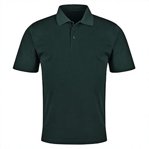 เสื้อโปโลแขนสั้นสีเขียวเข้ม ผ้าอ๊อกซ์ฟอร์ด สีพื้น สไตล์ลำลอง สำหรับเด็กผู้ชาย - Product Image 3