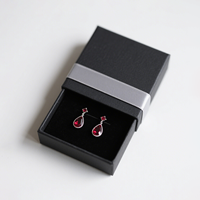 Luxe votre propre Logo petit cadeau tiroir glisser boîtes de papier pour bijoux boucle d'oreille collier emballage avec insert en mousse