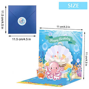 Carte de vœux d'anniversaire 3D créative, logo personnalisé, entreprise, faite à la main, papier couché, impression UV, laminage mat, cadeau - Product Image 3