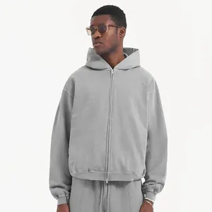 High quality winter zipper men's hoodies plain blank long sleeve pockets fashion custom logo cotton plus size hoodie for men