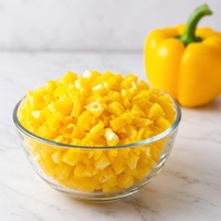 Piments jaunes en dés surgelés IQF Halal de qualité supérieure en gros |   Cubes de poivron jaune frais coupés à la main 100% naturels pour pizza et restauration
