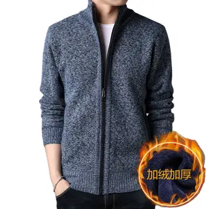 Maglione degli uomini di top cardigan di spessore maglione uomini uomini maglione allentato caldo maglione lavorato a maglia giacca casual