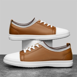 <span class=keywords><strong>Baskets</strong></span> en cuir tendance pour hommes, légères et décontractées, à lacets, style skate, avec col en maille, couleurs personnalisables, type mocassins - Product Image 2