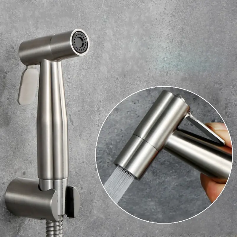 With stem stainless steel flexible set water handheld set water sprayer handheld toilet sprayer bidet sprayer for toilet