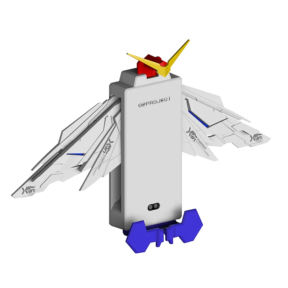 Dropshipping Sensor Inframerah Otomatis, Dudukan Pengisi Daya Nirkabel Gundam Gaya Armor Ponsel dengan Lampu LED