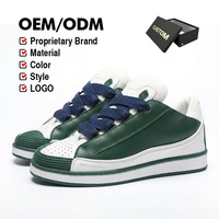Sneakers essentielles streetwear à lacets larges, esthétique colorblock vert et blanc, chaussures de mode de haute qualité, achat en gros