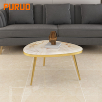 Table basse en marbre moderne et créative PURUO avec design en bois, meuble élégant pour salon, table centrale pour usage domestique