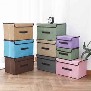Fabric Storage Box Rectangle Foldable Cloth Organizer For Clothing Toys <b>Wardrobe</b> Gray Green Beige <b>Set</b> - Product Image 4
