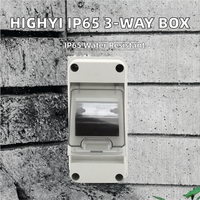 Boîtier de distribution PC étanche IP65 pour extérieur HIGHYI, interrupteur HT-3 voies, circuit MCB, rail DIN