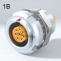 Connecteur circulaire femelle auto-bloquant rapide Push-Pull série 1B, 2-16 broches, compatible Lemo, pour applications aériennes, EEG ECG, IP50