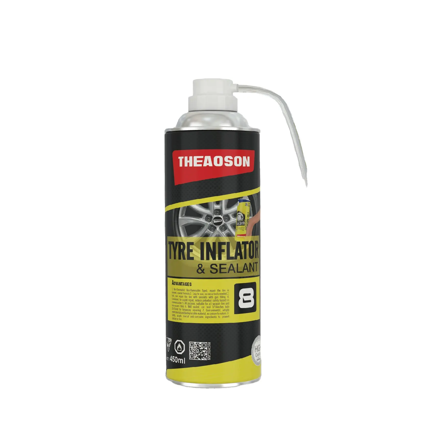 Theaoson Portable Tire Repair Tools Anti Puncture Liquid Tyre Sealant Inflator with Tire Repair Liquid