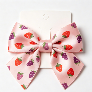 Lazo de satén de lujo hecho a mano con diseño de mariposa y estampado de frutas, decoración a prueba de humedad para empaque de regalos - Product Image 1