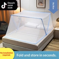 Moustiquaire pliable en polyester sans installation, pour usage domestique, simple/double, portable, sans fond, 1,2 m, porte simple, pour lit supérieur/inférieur