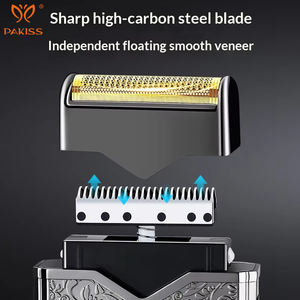 Afeitadora Eléctrica de Doble Cuchilla PAKISS para el Hogar, Inalámbrica, Recargable, para Barba y Rostro, para Hombre - Product Image 4