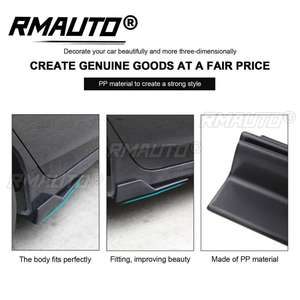 2 pièces Ailerons latéraux universels en fibre de carbone de 45 cm pour jupes de voiture, séparateurs de bas de caisse, lèvres de pare-chocs, style carrosserie automobile - Product Image 2