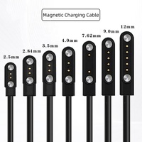 Câble de charge magnétique à broches Pogo, 2 broches, 4 broches, 5 broches, USB-A, âme en cuivre, PVC, pour smartwatch, dispositif portable, écouteur; OEM/ODM, personnalisé
