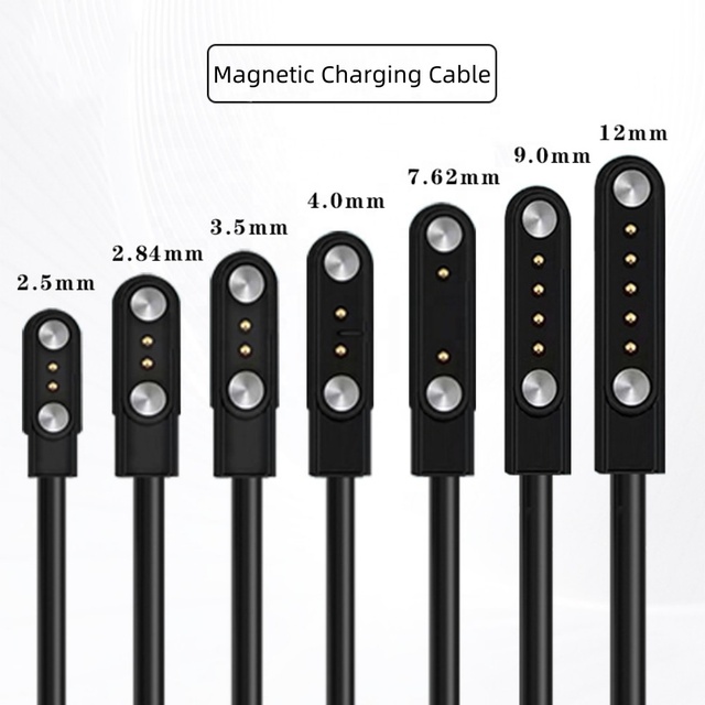 Magnetic Charger Pogo Pin Charging Cable 2-Pin 4-Pin 5-Pin USB-A Copper Core PVC for Smartwatch Wearable Earphone OEM ODM Custom