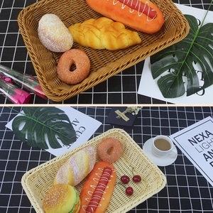 Hochwertiger rechteckiger Rattan-ähnlicher Aufbewahrung organisator Kunststoff gewebtes Brot und Obstkorb - Product Image 3