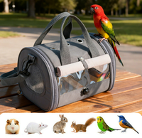 Sac de transport portable pour oiseaux avec fenêtres en maille, sac à dos mains libres pour perroquet, petite cage pour animaux de compagnie avec plateau et perchoir amovibles