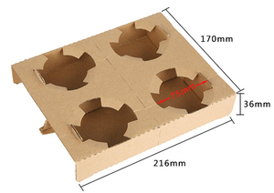 Xinrunjin Wholesale Eco Friendly Kraft Paper Coffee Cup Holder Tray <b>Disposable</b> Drink Carrier Takeaway Beverage Shop and Cafe Use - Product Image 6