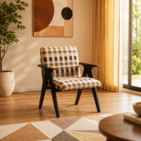 MULIGNA Chaise de salon ergonomique moderne en bois de caoutchouc massif, écologique, pour la maison, le bureau, le balcon, l'hôtel