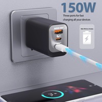 Cable Tipo C de Alta Calidad con Cargador Rápido, Adaptador y Enchufe para Reino Unido, UE y EE. UU., Adaptador de Corriente USB C de 150 W para Cargar iPhone