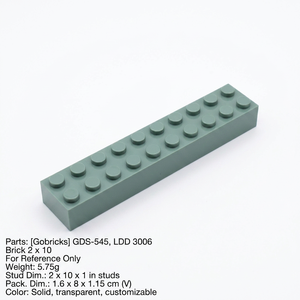 Gobricks GDS-545 Piezas de Bloques de Construcción al por Mayor, LDD 3006 Ladrillo 2X10, Bloques de Construcción ABS para Modelos MOC, Juguetes Educativos para Niños - Product Image 2
