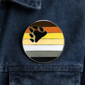 <span class=keywords><strong>Bear</strong></span> Pride Flag Accessoires de forme ronde Épinglette en métal 1 "Gay Lesbian Pride <span class=keywords><strong>LGBT</strong></span> Hat Badge Rainbow Hard Soft Enamel Pins Cloth - Product Image 1