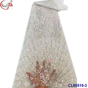 RTS Offre Spéciale lisami mariage blanc bleu marine violet bleu royal or perles de luxe paillettes grand design dentelle tissu - Product Image 5