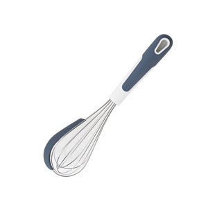 Batteur à œufs double usage avec spatule en silicone, fouet en acier inoxydable pour la pâtisserie, outil de mélange pour la cuisine - Product Image 4