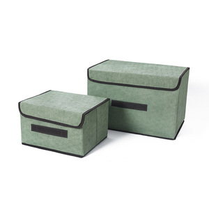 Fabric Storage Box Rectangle Foldable Cloth Organizer For Clothing Toys <b>Wardrobe</b> Gray Green Beige <b>Set</b> - Product Image 5