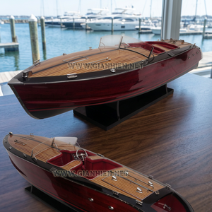 Stan Craft <b>Mini</b> Missile Wooden Handcrafted Painted Nautical Style Model Boat for Home Decoration - Product Image 3