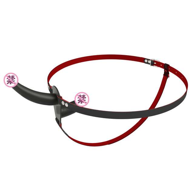 Huawen Couple Harness with Double-Headed Silicone Strap-On Dildo Vibrator Bondage Gear Sex Toys Lesbian Using Dildos