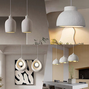 <span class=keywords><strong>Lampadario</strong></span> Wabi Sabi Classico con Paralume in Resina, Lampada a Sospensione <span class=keywords><strong>Nuvola</strong></span> Bianca Stile Nordico per Ristorante - Product Image 1