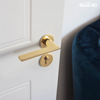 Goo-Ki KARAMAY - Paire de poignées de porte intérieures modernes en alliage de zinc pour porte en bois brun foncé