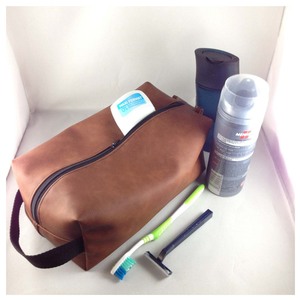 Organizador de baño zZipper de cuero, Kit de aseo de cuero, Kit de cosméticos de afeitar <span class=keywords><strong>Dopp</strong></span>, neceser de cuero - Product Image 6