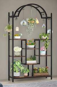 Support de plantes d'intérieur AILICHEN, étagère à fleurs en métal en forme d'arche avec crochets, grand présentoir <span class=keywords><strong>pour</strong></span> pots de bonsaï - Product Image 3