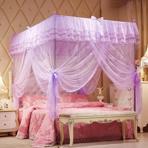 มุ้งกันยุงแบบหนา 3 ประตู ทรงสี่เหลี่ยม ผ้าลูกไม้หรูหรา ขายส่ง - Product Image 5