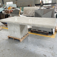 Surface solide naturelle personnalisée Comptoir de bar avec îlot de cuisine en pierre de quartz onyx blanc cristal