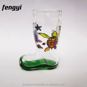 Vasos de chupito de cristal personalizados con calcomanía de palmera y lagarto, vasos de chupito con diseño de bota de vaquero - Product Image 5