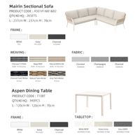 Ensemble de canapés de jardin modernes en aluminium Mobilier d'extérieur en corde Salon d'angle sectionnel de luxe hydrofuge pour patio de villégiature