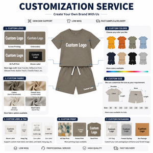 Set <span class=keywords><strong>di</strong></span> Abbigliamento Estivo per <span class=keywords><strong>Ragazzi</strong></span> in Cotone con Logo Personalizzato, T-Shirt Oversize e Pantaloncini, 2 Pezzi per Sport all'Aperto, Scuola e <span class=keywords><strong>Vita</strong></span> Quotidiana - Product Image 4