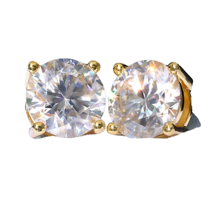 Pendientes de Plata de Ley 925 con Moissanita de 0.2ct-8ct, Modernos, Hipoalergénicos, para Bodas y Fiestas, para Mujeres y Hombres - Product Image 1