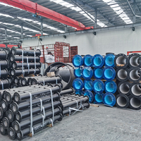 Tuyau en fonte ductile à double bride, bride en forme de cuvette, PN10/PN16, DN80/100/150, certifié ISO2531, peint au bitume, revêtement en ciment ordinaire